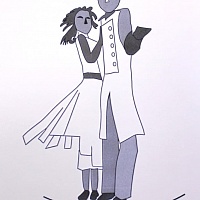 Портфель экскурсанта. Рельефно-графическое изображение скульптуры «Танцующая пара»